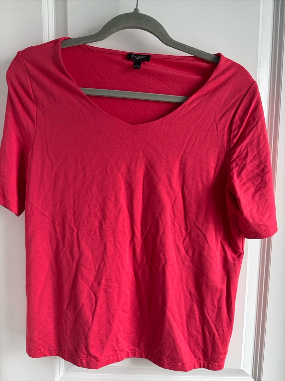 Talbots Pink Short Sleeve V-Neck Tee